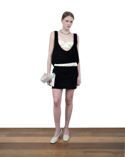Saia Cotelê com Calcinha Off-White