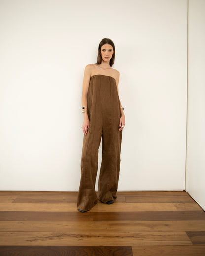 Macacão Linho Marrom