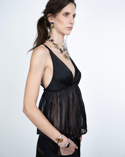 Blusa Organza de Seda Limited Edition Preta