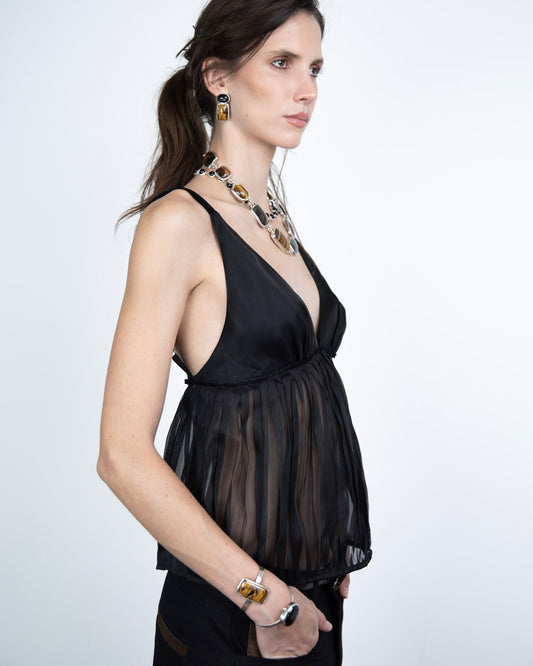 Blusa Organza de Seda Limited Edition Preta
