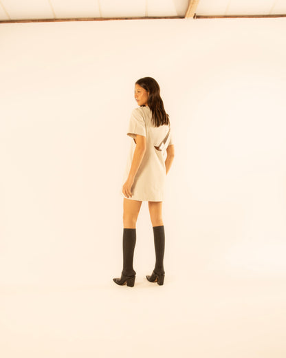 Vestido Suspensório Copenhagen Off-White