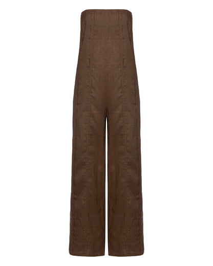 Macacão Linho Marrom