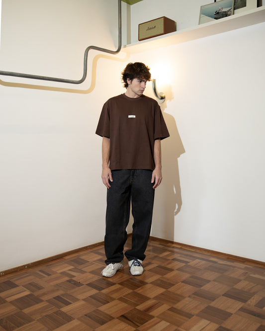 Calça Balloon Jeans Marrom
