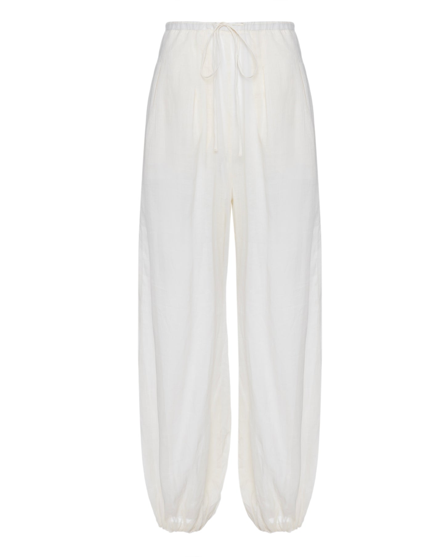 Calça Balonê Voil de Linho Off White