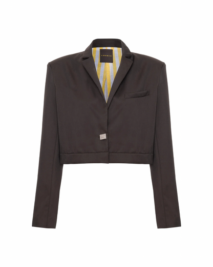 Blazer Cropped Marrom