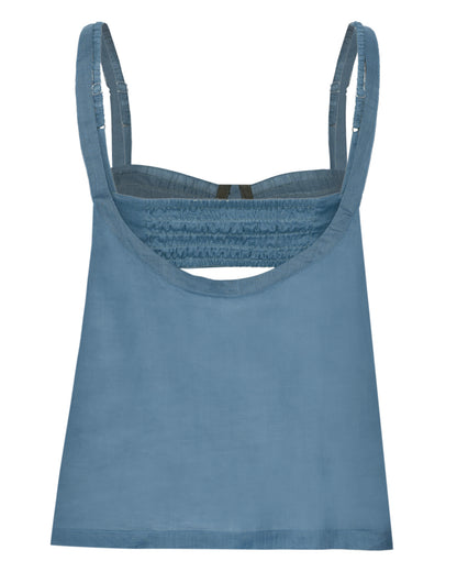 Blusa Voil de Linho Azul