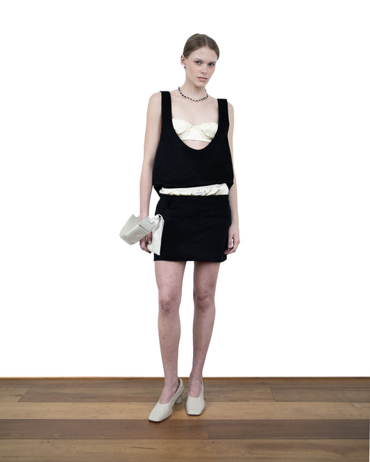 Regata Cotelê com Sutiã Off-White