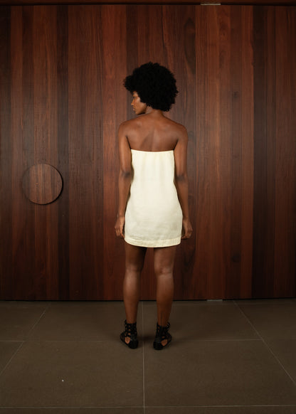 Vestido Mini Tomara que Caia Linho Off White