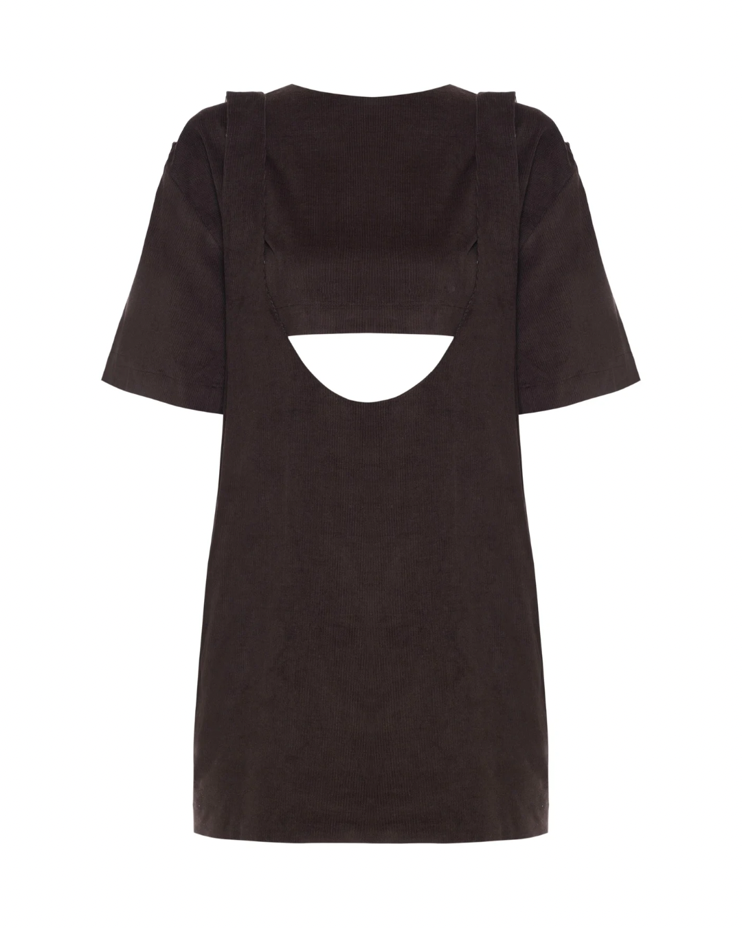 Vestido Suspensório Veludo Marrom