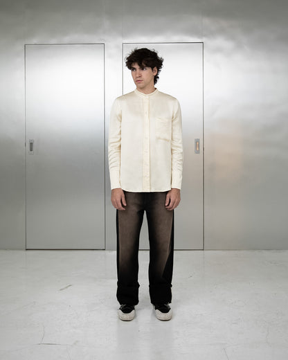 Camisa Acetinada Creme