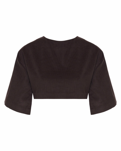 Vestido Suspensório Veludo Marrom