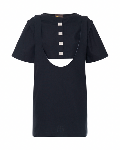 Vestido Suspensório Copenhagen Preto