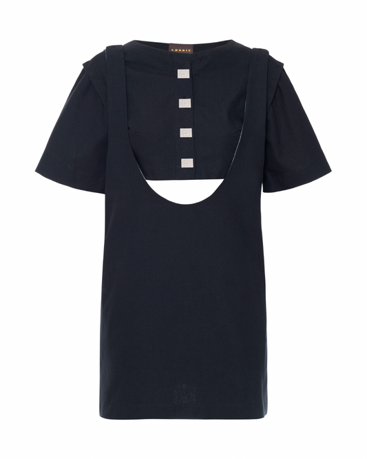 Vestido Suspensório Copenhagen Preto