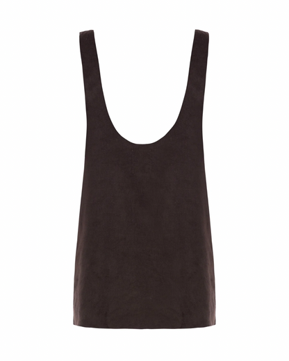 Vestido Suspensório Veludo Marrom