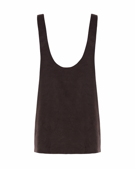 Vestido Suspensório Veludo Marrom