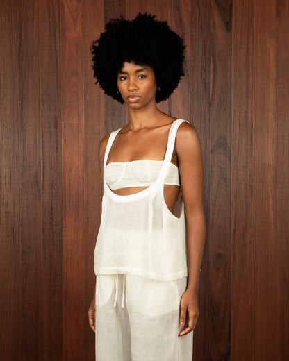 Blusa Voil de Linho Off White