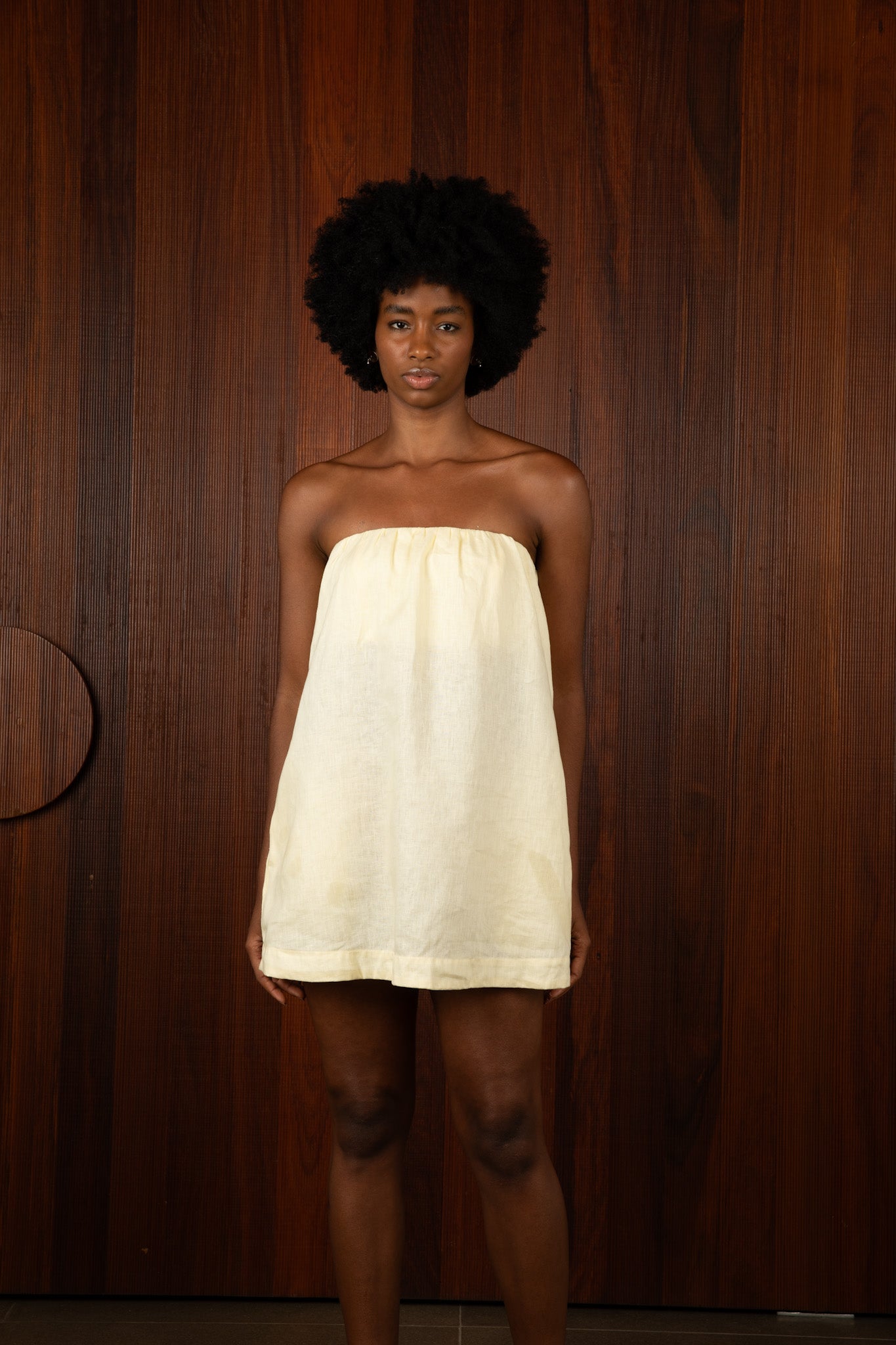 Vestido Mini Tomara que Caia Linho Off White