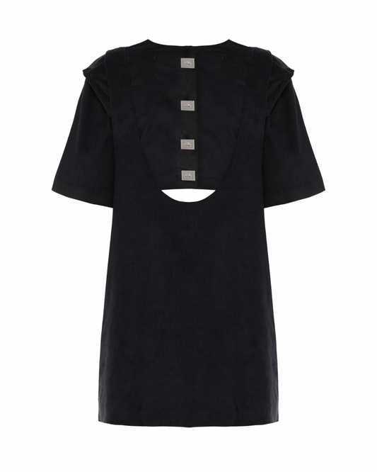 Vestido Suspensório Veludo Preto