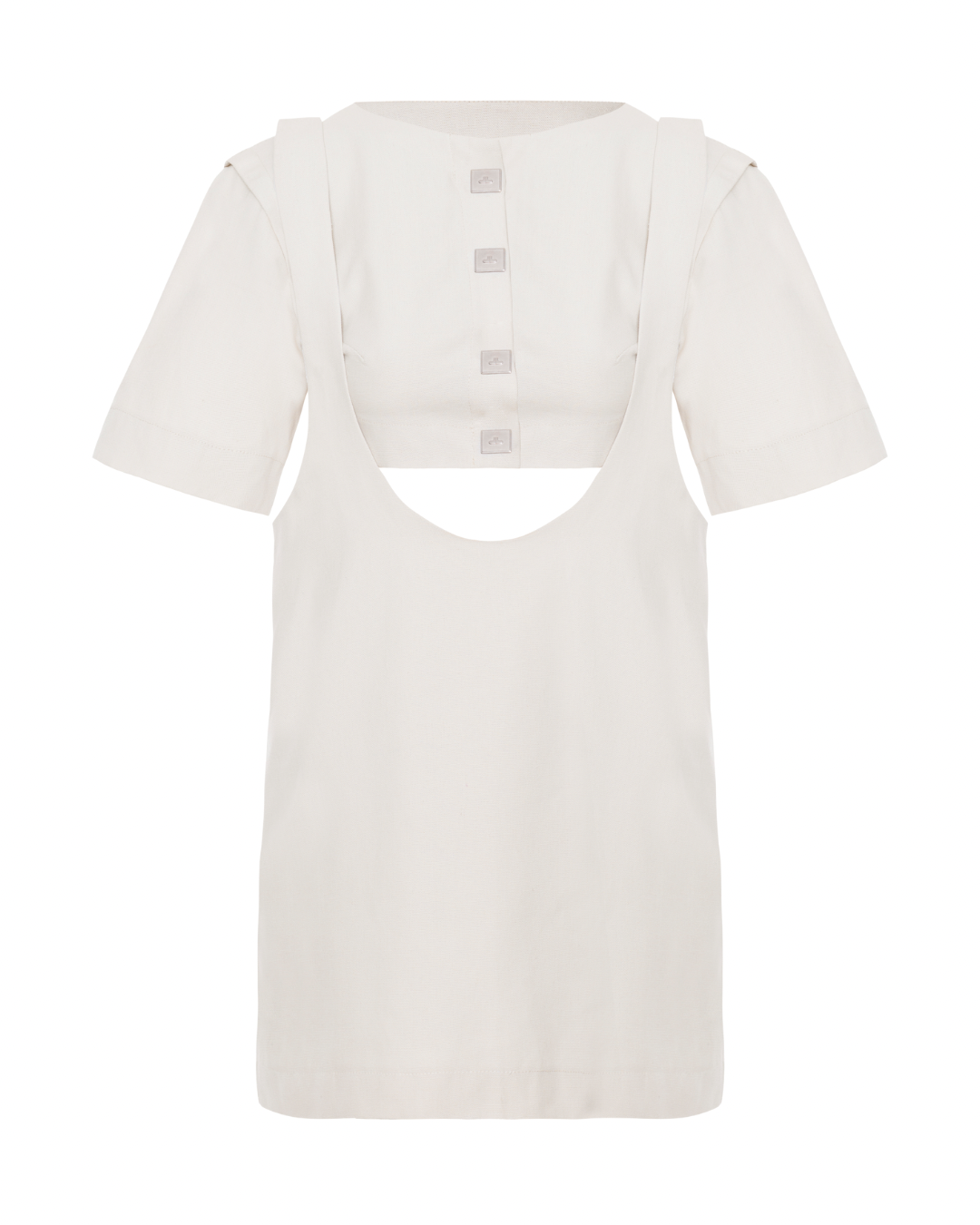 Vestido Suspensório Copenhagen Off-White