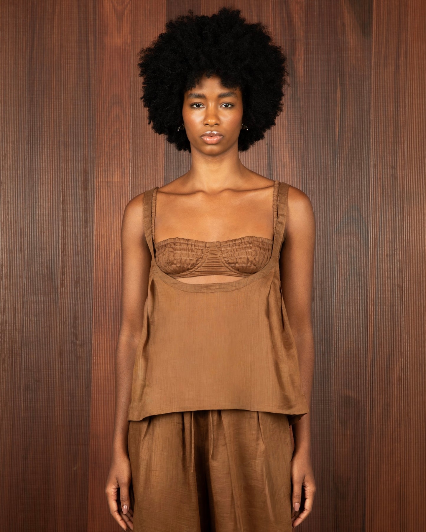 Blusa Voil de Linho Marrom