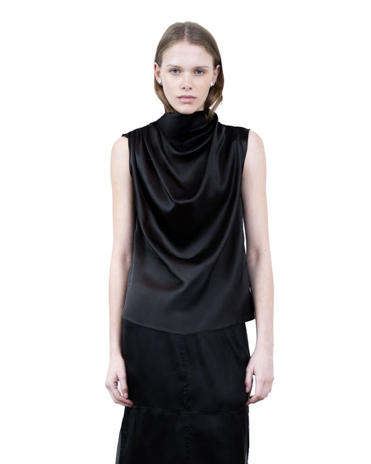 Blusa Acetinada Preta