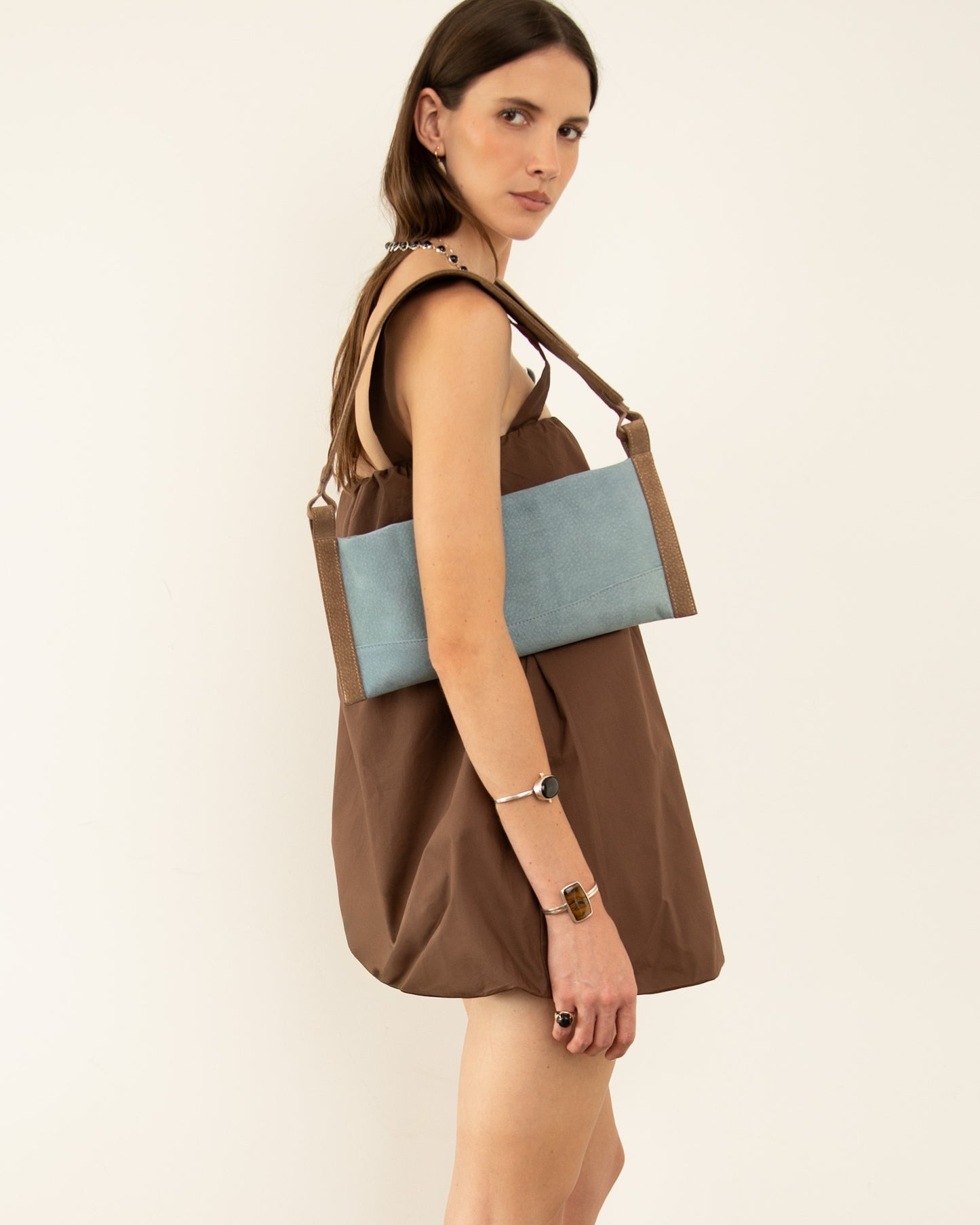 Bolsa São Paulo Azul e Marrom