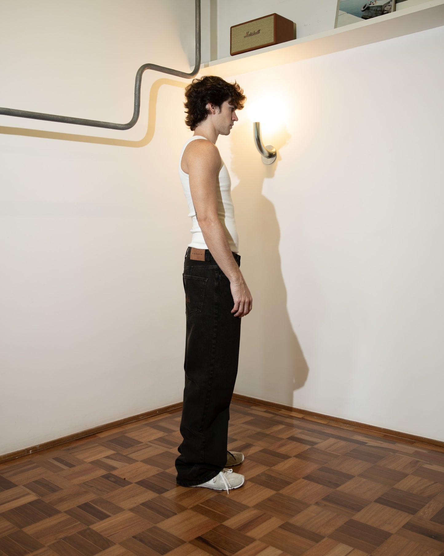 Calça Jeans Logo Preta