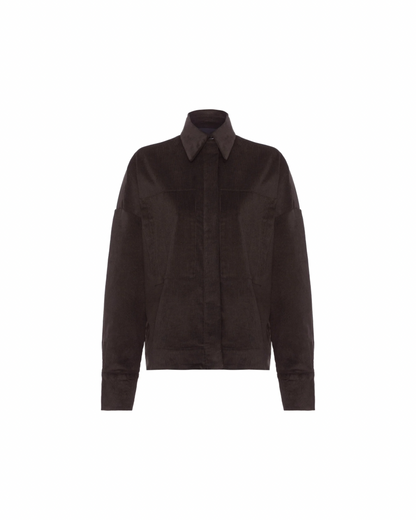 Camisa Veludo Marrom