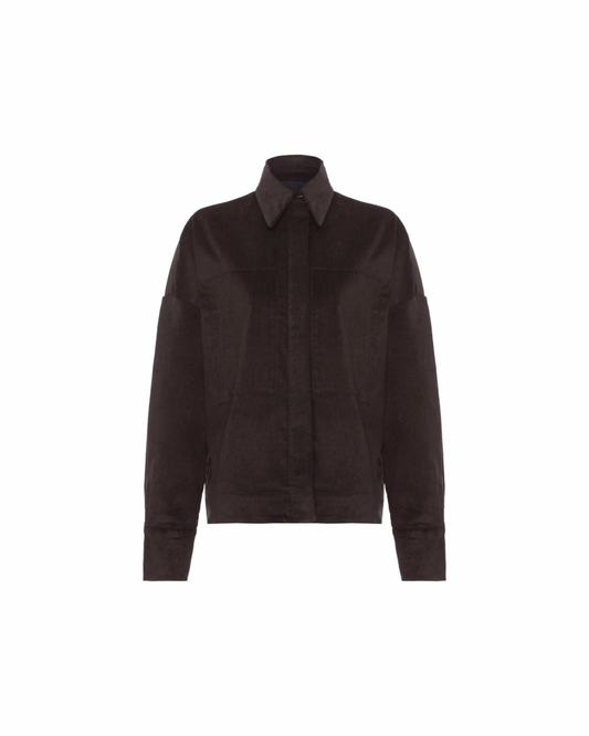 Camisa Veludo Marrom