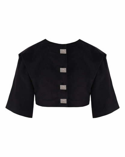 Vestido Suspensório Veludo Preto