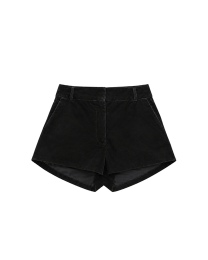 Shorts de Veludo Preto