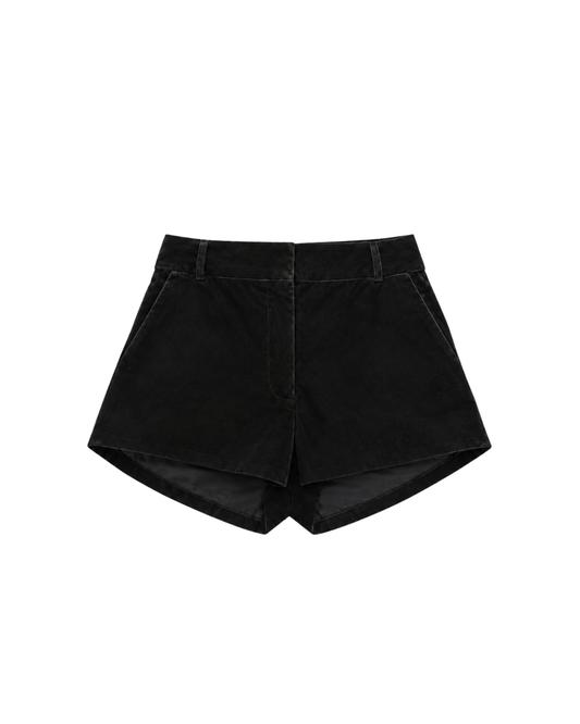 Shorts de Veludo Preto
