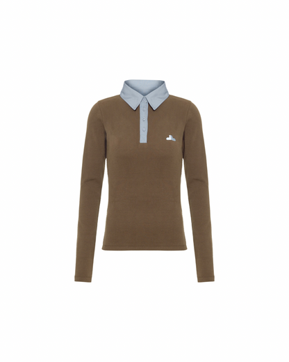 Polo Logo Marrom