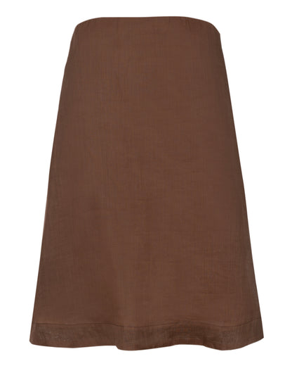 Vestido Mini Tomara que Caia Voil de Linho Marrom