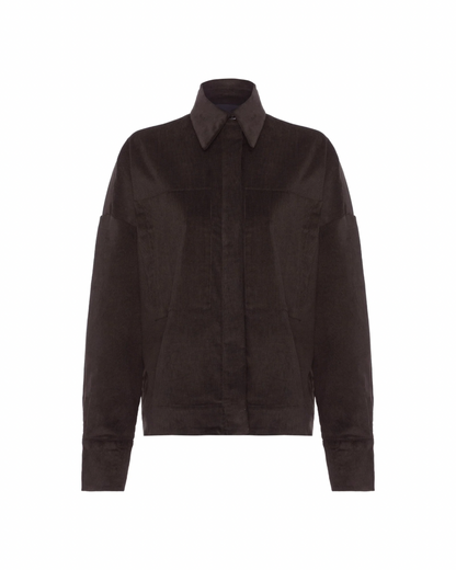 Camisa Veludo Marrom