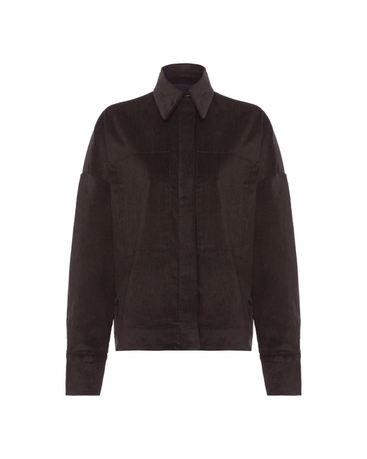 Camisa Veludo Marrom