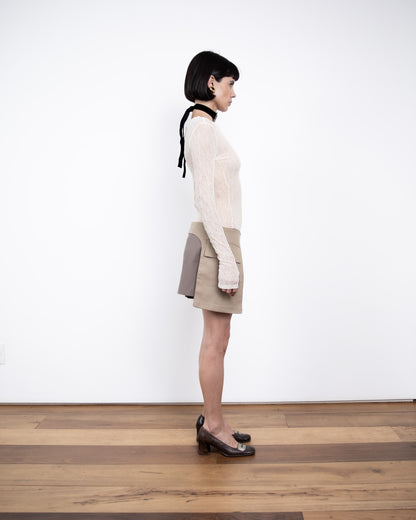 Saia Utilitária Cinza e Chá