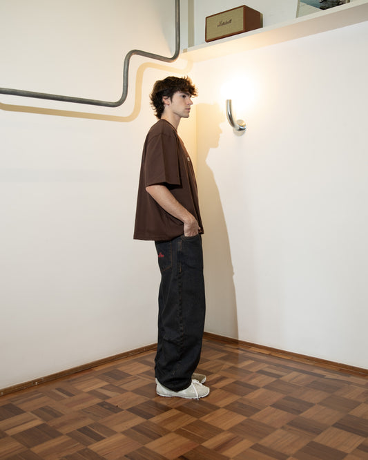 Calça Balloon Jeans Marrom