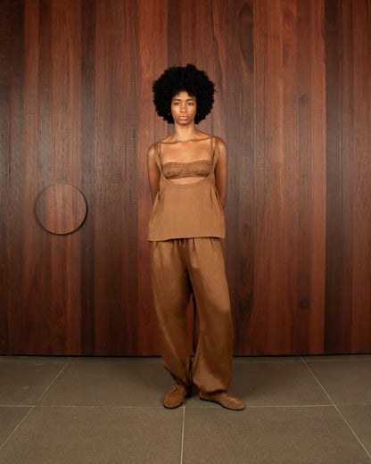 Blusa Voil de Linho Marrom