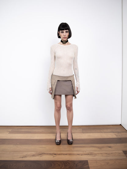 Saia Utilitária Cinza e Chá