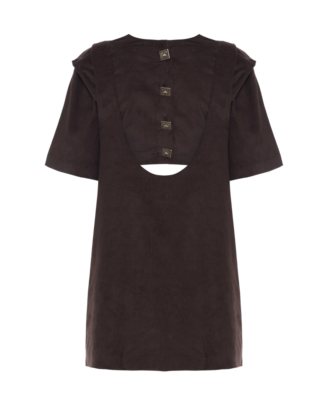 Vestido Suspensório Veludo Marrom