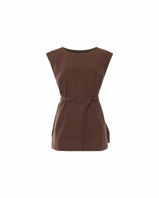 Blusa Cinto Marrom
