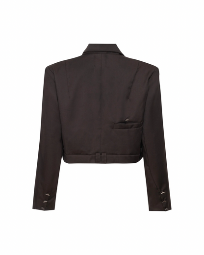 Blazer Cropped Marrom