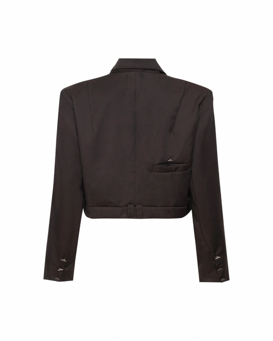 Blazer Cropped Marrom