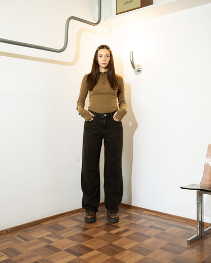 Calça Jeans Logo Preta