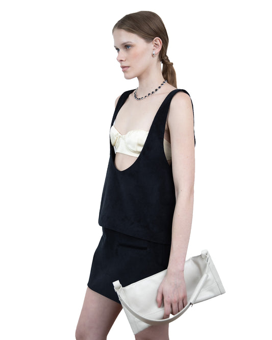 Regata Cotelê com Sutiã Off-White