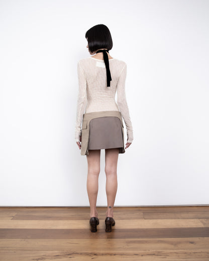 Saia Utilitária Cinza e Chá