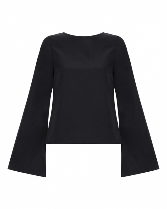 Blusa Cartas Costas Abertas Preta