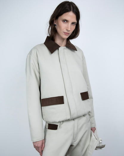 Jaqueta Gola Camurça Cinza Limited Edition