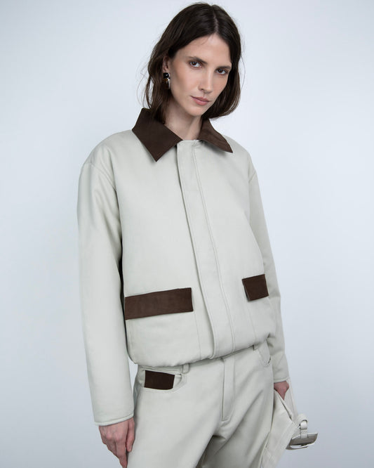 Jaqueta Gola Camurça Cinza Limited Edition